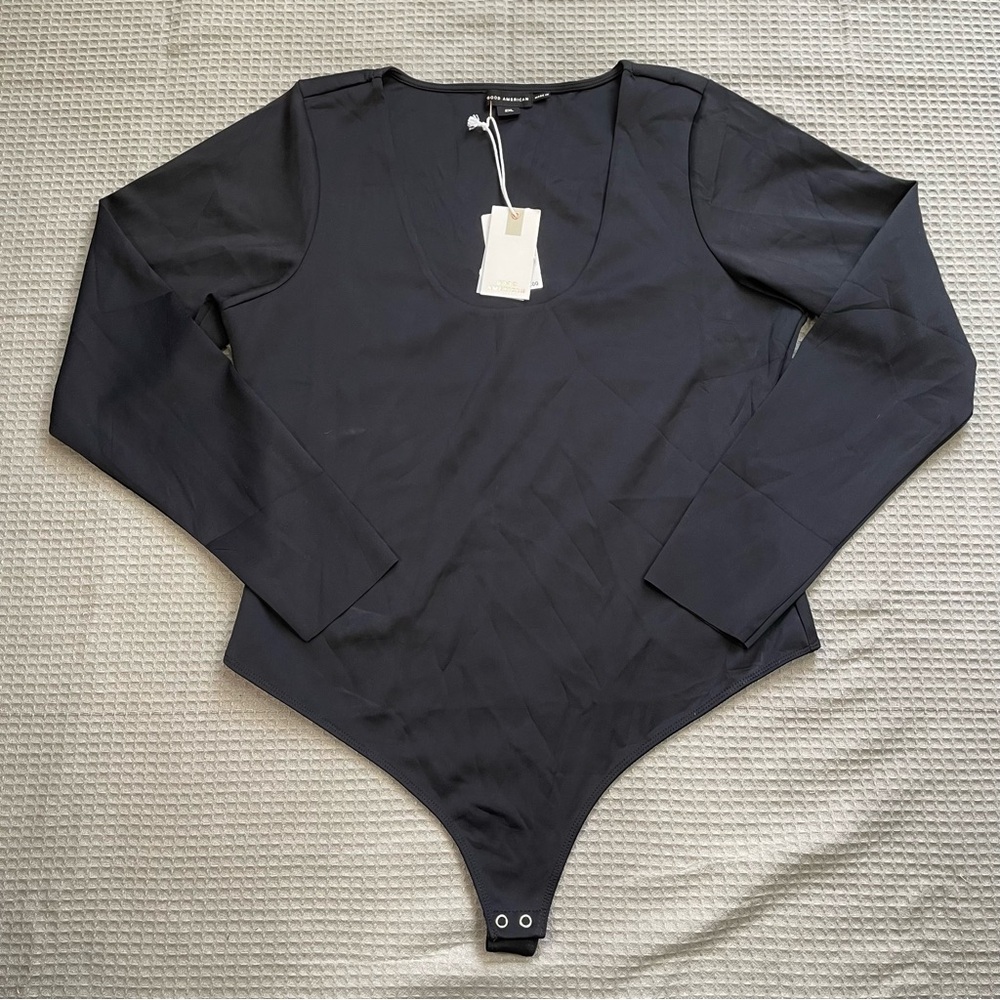 Good American Scuba Scoop Neck Bodysuit 2XL NWT Black Stretch